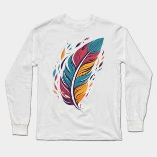 Feather Vintage Design Long Sleeve T-Shirt